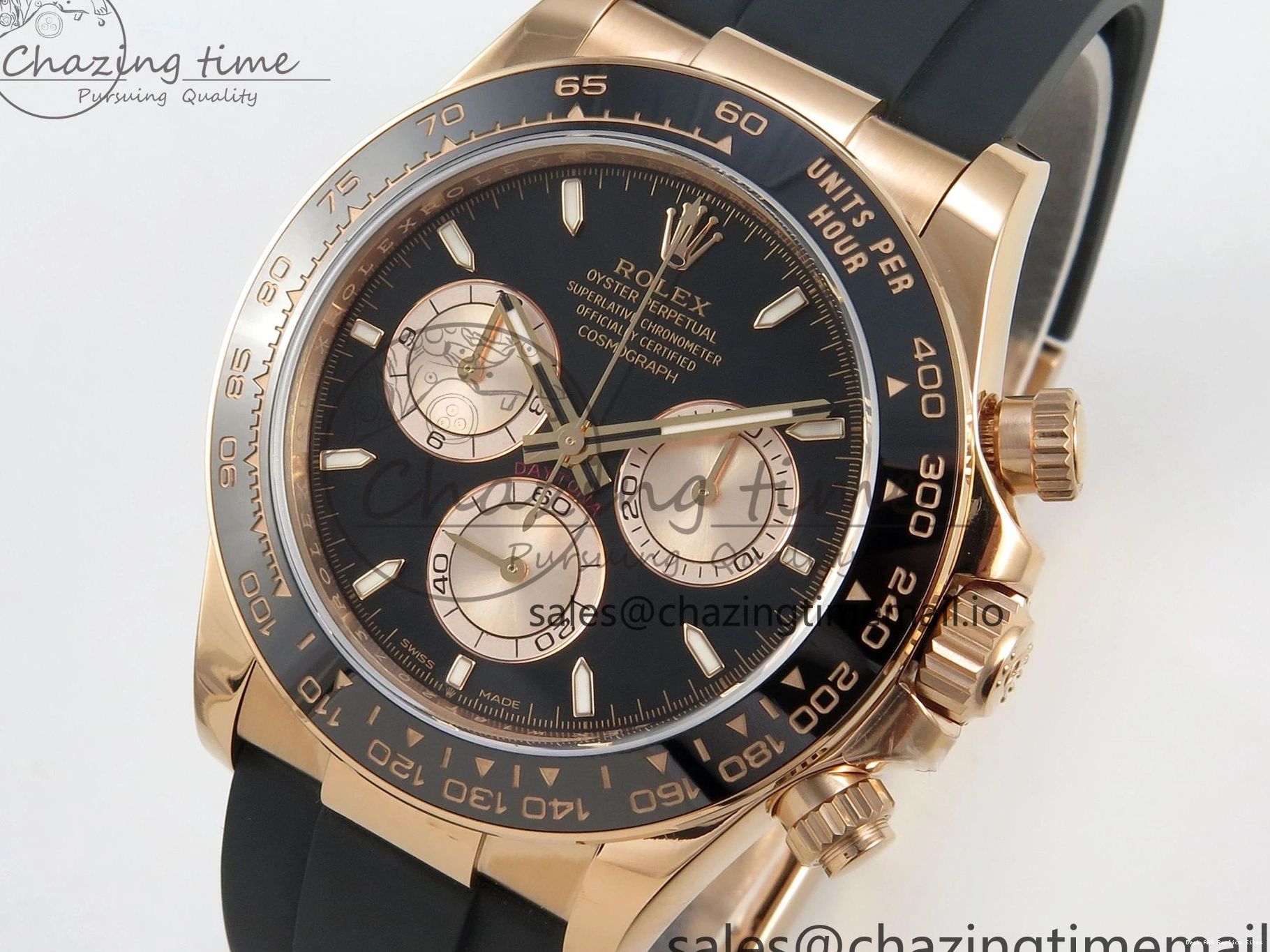 AAA Replica Watches 126515 Best VSF Black 114 (Weighted) 1:1 V2 Dial Oysterflex RG EasyCare Strap on Daytona Edition VS4131 0113